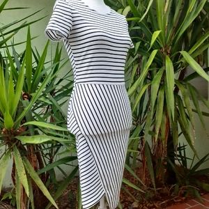 Zara Short Sleeve Black and White Dress